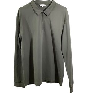 13 Bonaparte Men's Olive Green Long Sleeve Shirt Full Zip